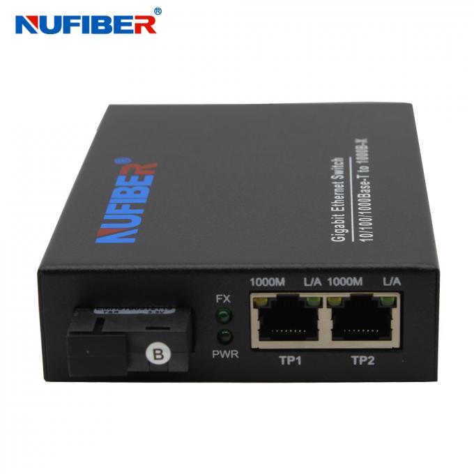 10/100/1000M 2-port Rj45+1 fiber port single  fiber SM 1310nm 20km SC Fiber Optic Ethernet Switch media converter