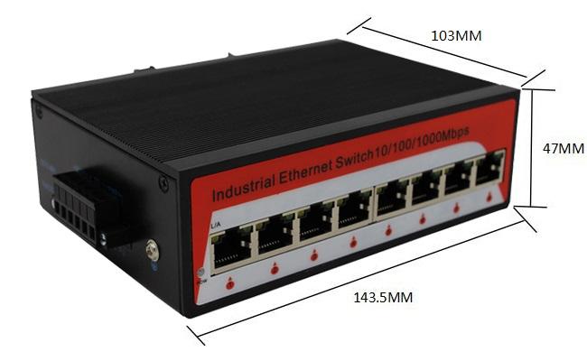 8-port 1000MBase-T UTP POE Ethernet industrial switch Din rail for IP Cameras