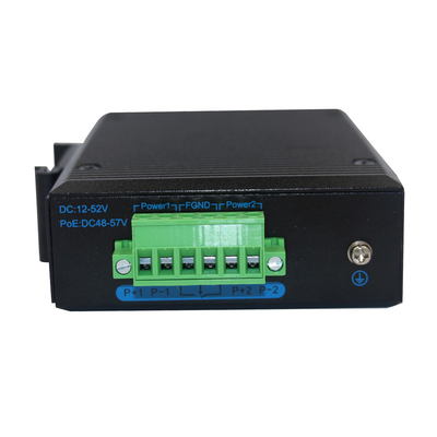 SFP to RJ45 Unmanaged Industrial Switch 48V POE Media Converter