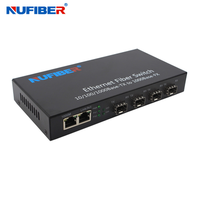 10/100/1000M SFP Ethernet Switch 4 SFP to 2 RJ45 Port Gigabit SFP RJ45 Switch
