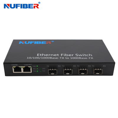 10/100/1000M SFP Ethernet Switch 4 SFP to 2 RJ45 Port Gigabit SFP RJ45 Switch