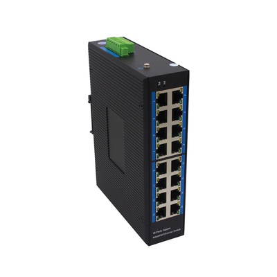 Unmanaged Industrial Ethernet POE Switch 16*10/100Mbps RJ45 Port Din Rail Mount DC48V