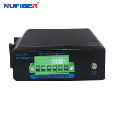 1000M Industrial 1xRj45+1xSFP media converter Din rail IP40 for outdoor Network -40-85degrees