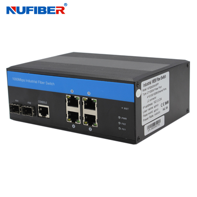 CE certificate Managed Industrial Switch , IP44 4 Port Poe Switch With 2 Sfp