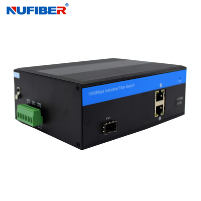 SNMP Telnet WEB Managed Industrial Switch With 2 UTP 1 SFP Port