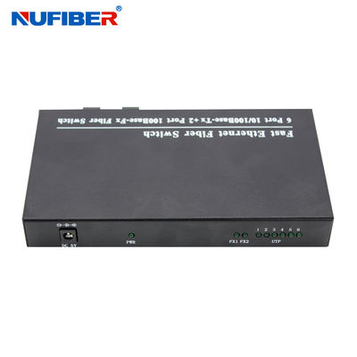 10/100M 6 port rj45+2 fiber port with single fiber SC 1310nm/1550nm 20km optical fiber ethernet switch