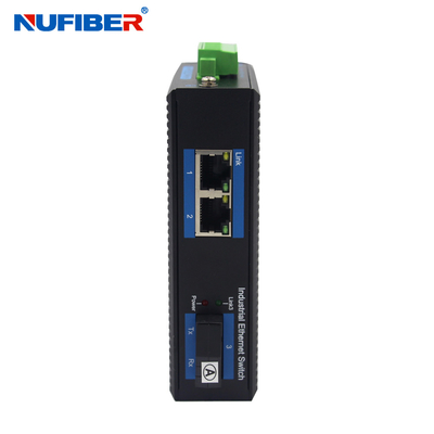 Dual Fiber 1000M Unmanaged Industrial Switch , Optical Media Converter With 2 Ethernet Ports