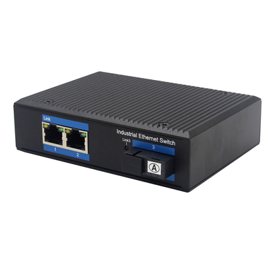 Fiber To 2 UTP Port Unmanaged Industrial Ethernet Switch