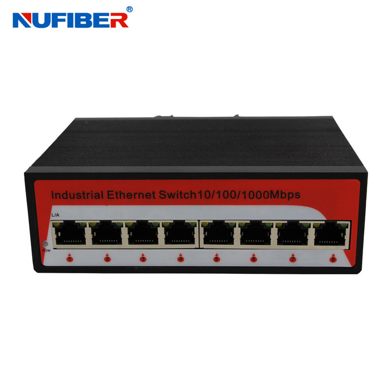 1000M Industrial switch 8 Rj45 UTP port with Dinrail wall mount