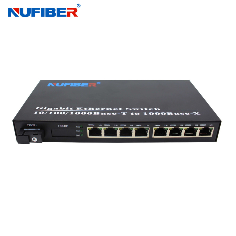 OEM ODM Rj45 8 Port Network Switch With Single Fiber SC 1310nm 1550nm