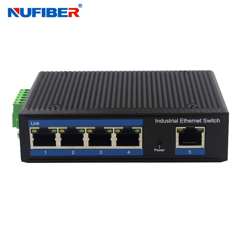 Din Rail 5 port UTP RJ45 Ethernet Network Switch IP40 For CCTV IP Camera