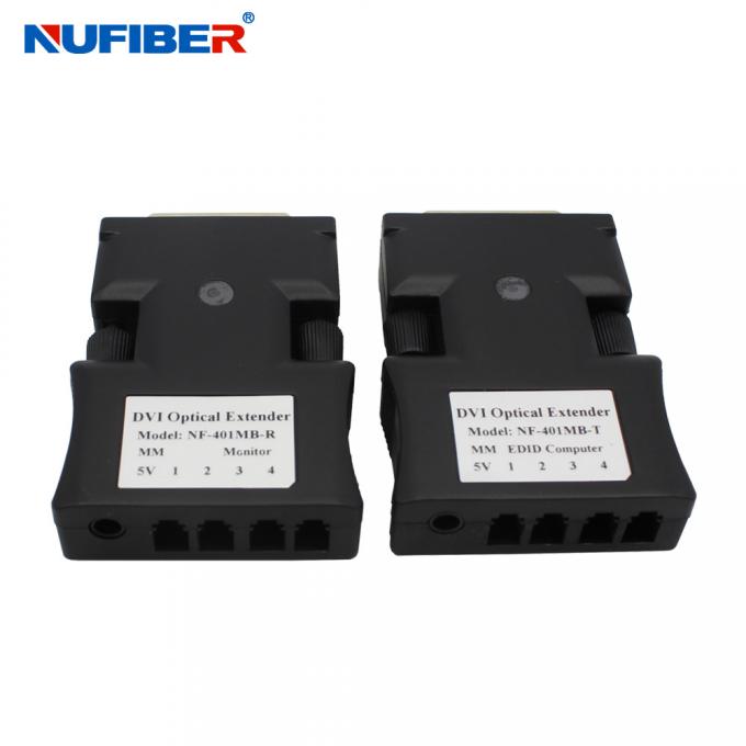 EDID SM 4core LC Dvi To Fiber Optic Converter 1000 Meters Distance