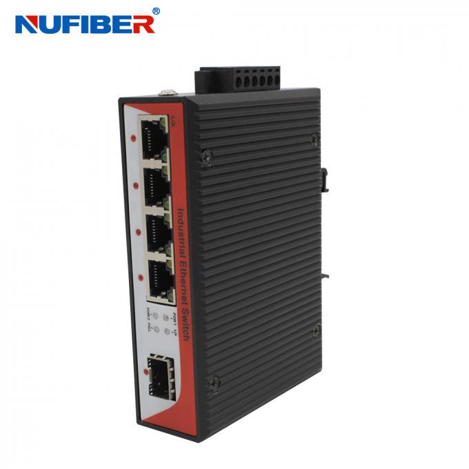 1000M Industrial Fiber Ethernet switch 4 Rj45+1x1000M SFP Slot with Din-rail wall mount