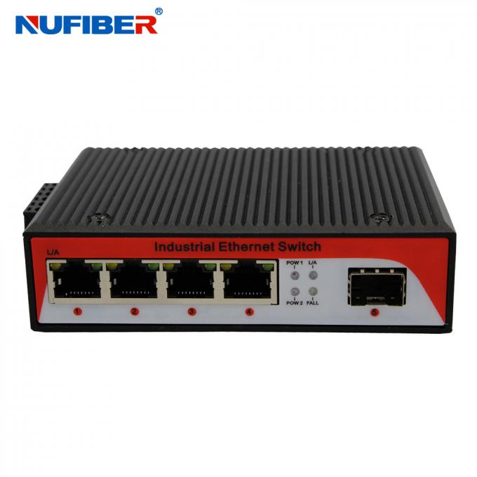 1000M Industrial Fiber Ethernet switch 4 Rj45+1x1000M SFP Slot with Din-rail wall mount