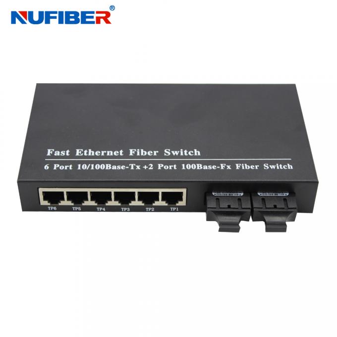 Fiber Switch Rj11 10/100M 6 port rj45+2 fiber port dual fiber SM 1310nm 20km optical ...