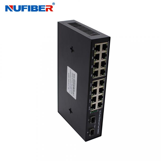 DC12V Gigabit SFP Switch 16x10/100/1000M to 2x1000M SFP UTP