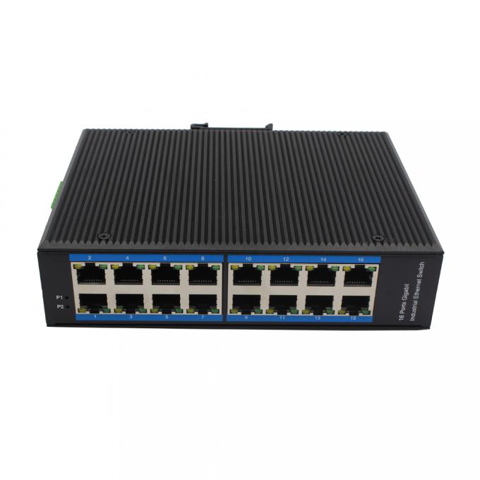 IP40 Outdoor Industrial Switch 16 Port 1000Mpbs Din Rail Mount