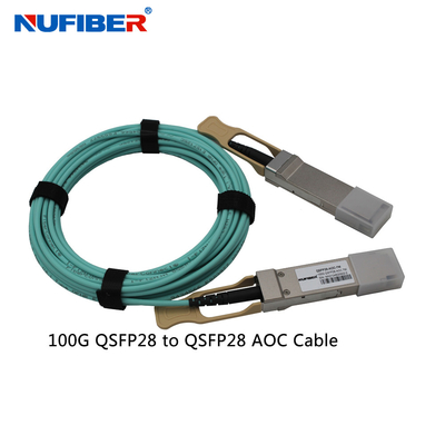 AOC Optical 100G Active Copper Cable QSFP28 To QSFP28 4x25Gbps