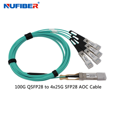 Huawei ZTE Compatible SFP+ Optical Cable AOC 1m 5m 850nm 100GbpS To 4x25G