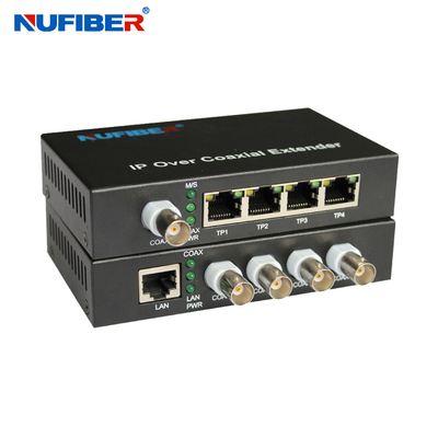 10 / 100M 4 BNC Over UTP EOC Converter Ethernet over Coax Extender 4 Coax To RJ45