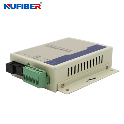 Duplex ST Connector RS485 To Fiber Media Converter 20km For CCTV Fire Alarm System
