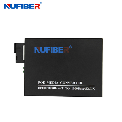 SFP To UTP POE Fiber Media Converter , POE Fiber To RJ45 Media Converter