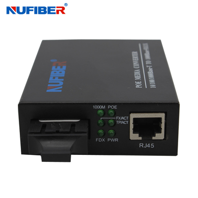 Gigabit Dual Fiber SC To RJ45 Media Converter POE 30w For CCTV IP Camera