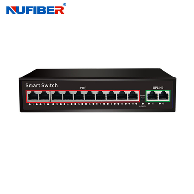 10 / 100M OEM / ODM 4 8 16 24 Port Ethernet Fiber Switch POE Gigabit With 2 SFP Ports