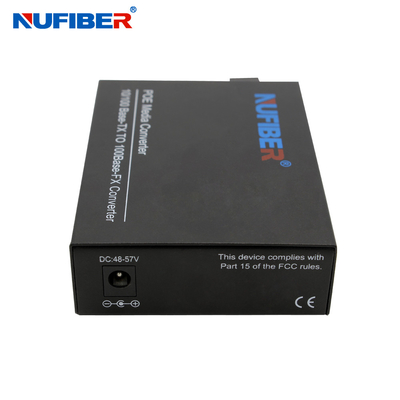 SM Duplex SC POE Fiber Media Converter 10/100Base POE Tx to 100Base Fx