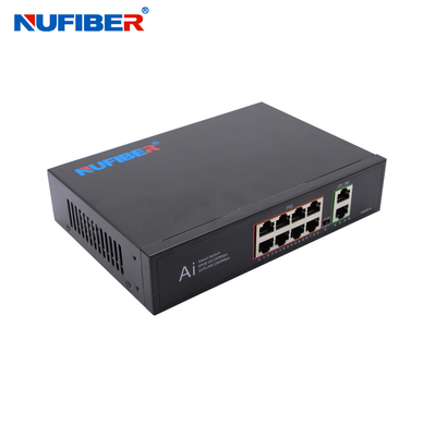2x1000M UPlink Port Gigabit POE Network Switch 8x10/100/1000M