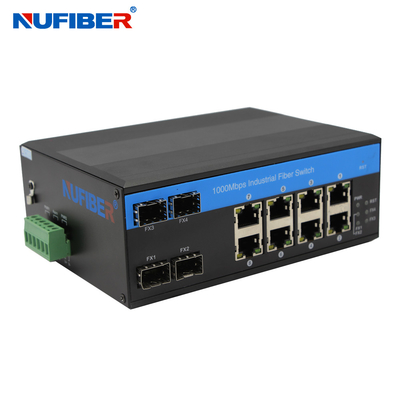 Managed Industrial SFP Ethernet Switch SFP to 8 10/100/1000M UTP Port Network WEB