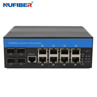 Managed Industrial SFP Ethernet Switch SFP to 8 10/100/1000M UTP Port Network WEB