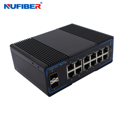 Layer 2 Industrial Managed SFP Switch 2x1000M SFP Port To 12x10/100/1000M UTP Port