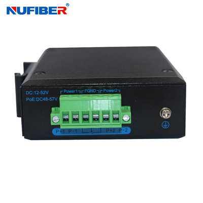 Gigabit SFP to RJ45 UTP Fiber Media Converter Din Rail 24V Power Supply