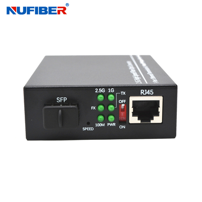 2.5G SFP Media Converter 100/1000/2500M RJ45 to 1G/2.5G SFP Fiber Media Converter DC12V