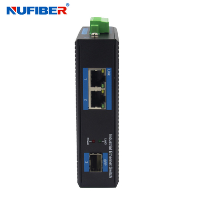 Industrial SFP Ethernet Switch Gigabit 3 Ports 1.25G SFP to 2 RJ45 Port SFP Media Converter DC24V