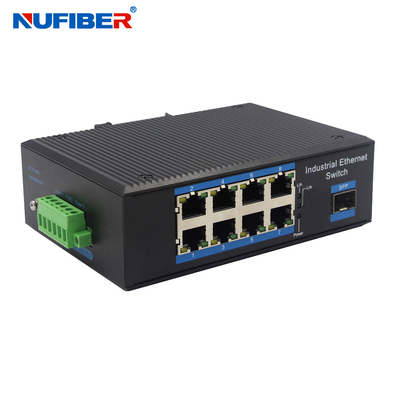 Din Rail Mount Industrial SFP Ethernet Switch 1.25G SFP slot to 8 10/100/1000Mpbs RJ45 Network Switch