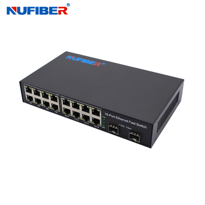 OEM 16 UTP Ports Gigabit 2 SFP Ports 10/100/1000Base-T 16 Ports to 2*1.25G SFP Module Fiber Ethernet Switch