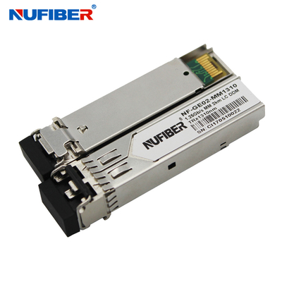 1.25Gb/s SFP Transceiver dual fiber multimode 2km 1310nm LC DDM