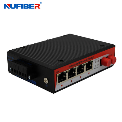 100M Industrial ethernet switch 4x10/100Base-Tx + 1x100Base-Fx with SM Duplex FC 20km 1310nm with Din-rail Mount