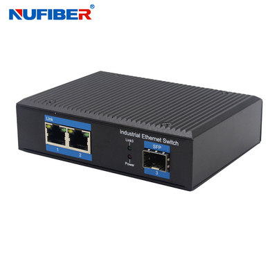 1000M Industrial Fiber Ethernet switch 2 Rj45+1x1000M SFP Slot with Din-rail wall mount