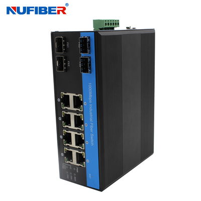 4 SFP Port Managed Industrial Switch Intelligent Power Consumption Detection