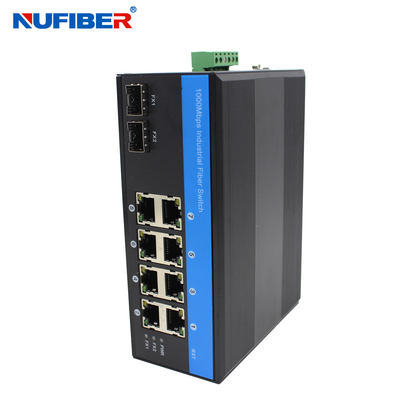 FCC Managed 8 Port Switch With 2 Sfp DIN Rail Mount Support Link Monitoring