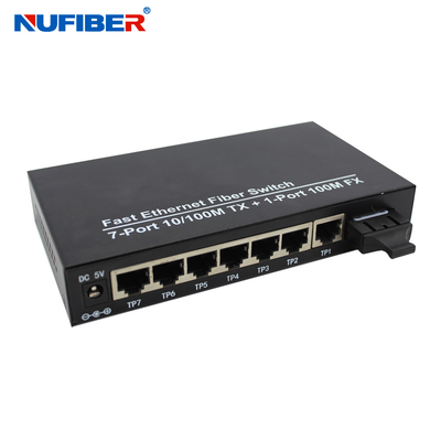 10/100M 7 port rj45+1 fiber port dual fiber SM 1310nm 20km optical fiber ethernet switch