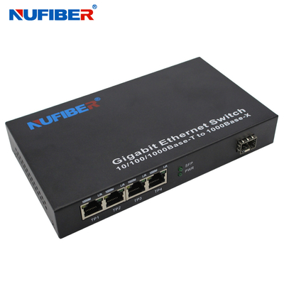 10/100/1000M 4-port Rj45+1 SFP port Fiber Optic Ethernet Switch media converter