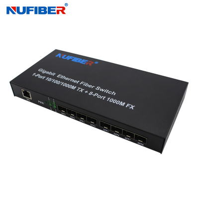 10/100/1000M 8-port SFP+1 Rj45 port Fiber Optic Ethernet Switch Media converter