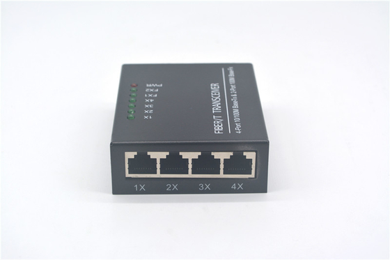 Iron case UTP Fiber Ethernet Switch , 10 100Mbps 4 Port Ethernet Switch