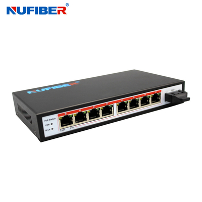 8 Port 10 / 100M POE Powered Switch SC Connector IEEE802.3af 15.4watts
