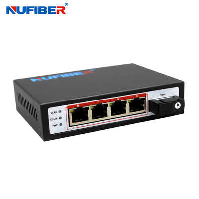 4 POE 1 SC 5 Port Poe Gigabit Switch , 48VDC 10 100 Media Converter