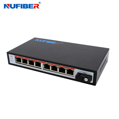 Dual Fiber MM 2km POE Powered Switch With 8 POE Ports 1 SC Port